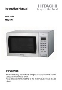 Manual Hitachi MSE23 Microwave