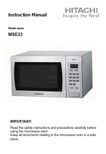 Bruksanvisning Hitachi MSE23 Mikrovågsugn