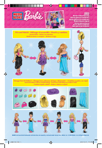 Handleiding Mega Bloks set 80110 Barbie Feestavond