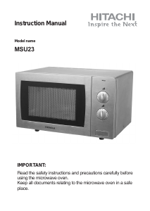 Manual Hitachi MSU23 Microwave