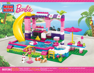 Manuale Mega Bloks set 80136 Barbie Festa nella piscina di Chelsea
