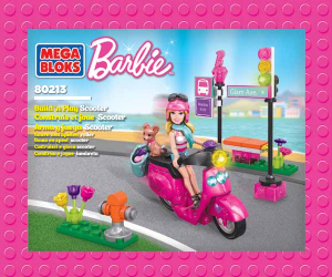 Handleiding Mega Bloks set 80213 Barbie Scooter