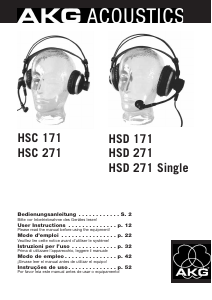 Manual AKG HSC 271 Auscultador com microfone