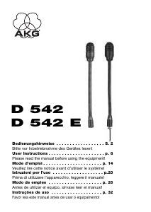 Mode d’emploi AKG D 542 Microphone