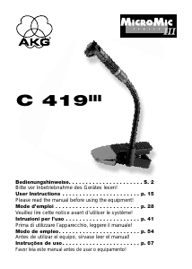 Manuale AKG C 419 III Microfono