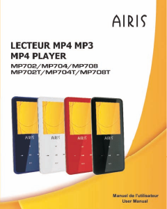 Mode d’emploi Airis MP704T Lecteur Mp3