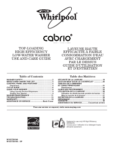 Manual Whirlpool WTW7800XW Washing Machine