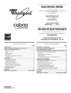 Mode d’emploi Whirlpool WED7800XW Sèche-linge