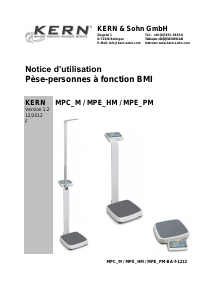 Mode d’emploi KERN MPE 250K100PM Pèse-personne