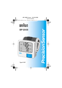 Manual Braun BP2008 PrecisionSensor Medidor de pressão