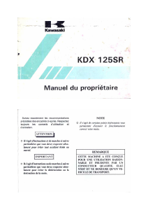 Mode d’emploi Kawasaki KDX 125SR (1996) Moto