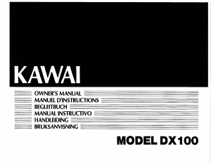 Manual Kawai DX100 Organ