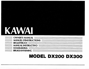 Bruksanvisning Kawai DX300 Orgel