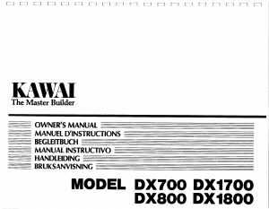Mode d’emploi Kawai DX700 Orgue