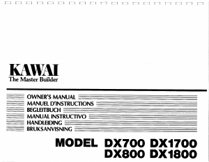 Mode d’emploi Kawai DX1800 Orgue