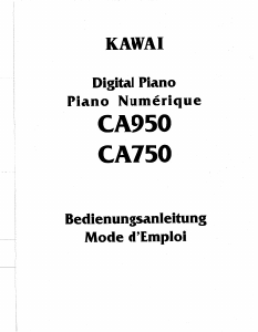 Bedienungsanleitung Kawai CA750 E-Piano