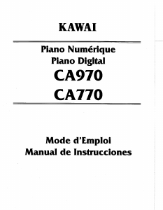Mode d’emploi Kawai CA970 Piano numérique