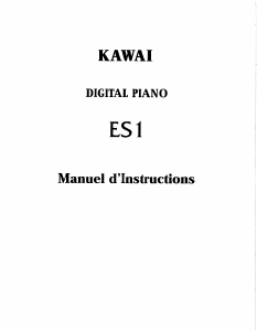 Mode d’emploi Kawai ES1 Piano numérique