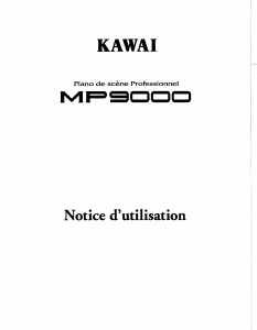 Mode d’emploi Kawai MP9000 Piano numérique