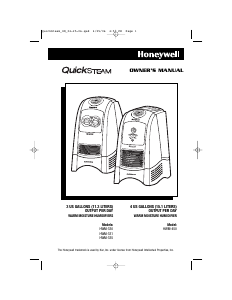 Mode d’emploi Honeywell HWM330 QuickSteam Humidificateur