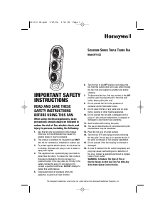 Manual de uso Honeywell HY-033 Ventilador