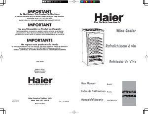 Mode d’emploi Haier HVF042ABL Cave à vin