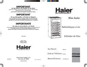 Manual de uso Haier HVF060ABL Vinoteca