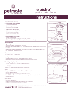 Manual Petmate Le Bistro Pet Feeder