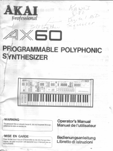 Handleiding Akai AX60 Synthesizer