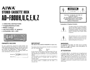 Manuale Aiwa AD-F800C Registratore a cassette