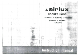 Mode d’emploi Airlux TCH900C Hotte aspirante