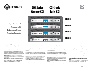 Manual Crown CDi 1000 Amplifier