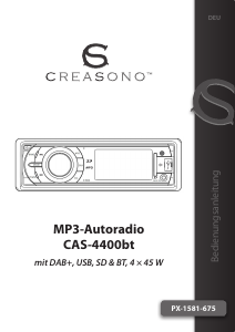 Mode d’emploi Creasono CAS-4400BT Autoradio