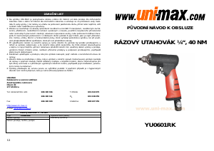 Manuál Uni-Max YU0601RK Akušroubovák