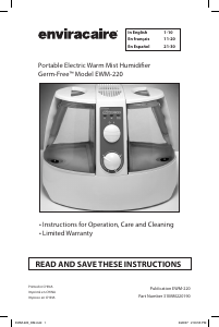 Manual Enviracaire EWM-220 Humidifier