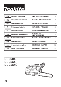 Brugsanvisning Makita DUC254PT4J Kædesav