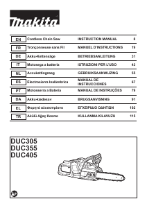 Manual de uso Makita DUC355Z Sierra de cadena