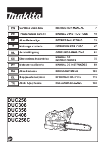 Manual de uso Makita DUC256Z Sierra de cadena