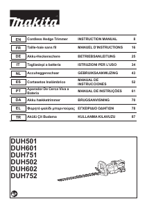 Kullanım kılavuzu Makita DUH602Z Çalı makası