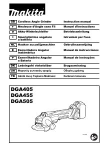 Manual Makita DGA505ZJ Angle Grinder