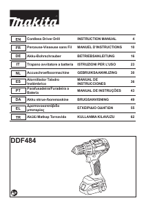 Brugsanvisning Makita DDF484ZJ Bore-skruemaskine