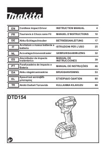 Manuale Makita DTD154ZJ Avvitatore pneumatico