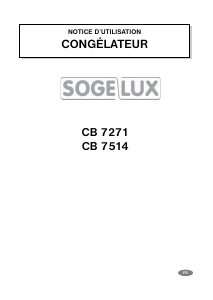 Mode d’emploi Sogelux CB7271 Congélateur