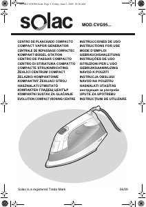 Manuál Solac CVG9500 Žehlička