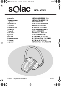 Manuale Solac AS3258 Aspirapolvere