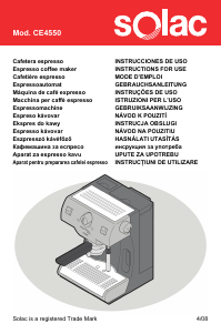 Bedienungsanleitung Solac CE4550 Espressomaschine