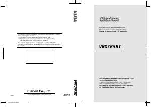 Mode d’emploi Clarion VRX785BT Autoradio