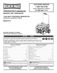 Handleiding Black Max BM907015 Generator