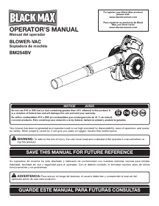 Manual de uso Black Max BM26BV Soplador de hojas