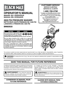 Manual de uso Black Max BM80523 Limpiadora de alta presión